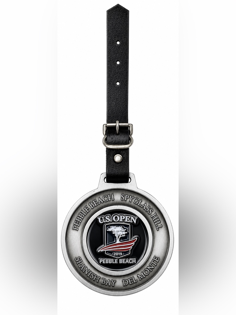 2019 U.S. Open Pebble Beach Golf Resorts Metal Luggage Tag Leather Strap